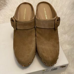 Veronica Beard Dacey Suede Mule Clogs- Pecan~9M New